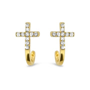 Diamond Cross Earrings